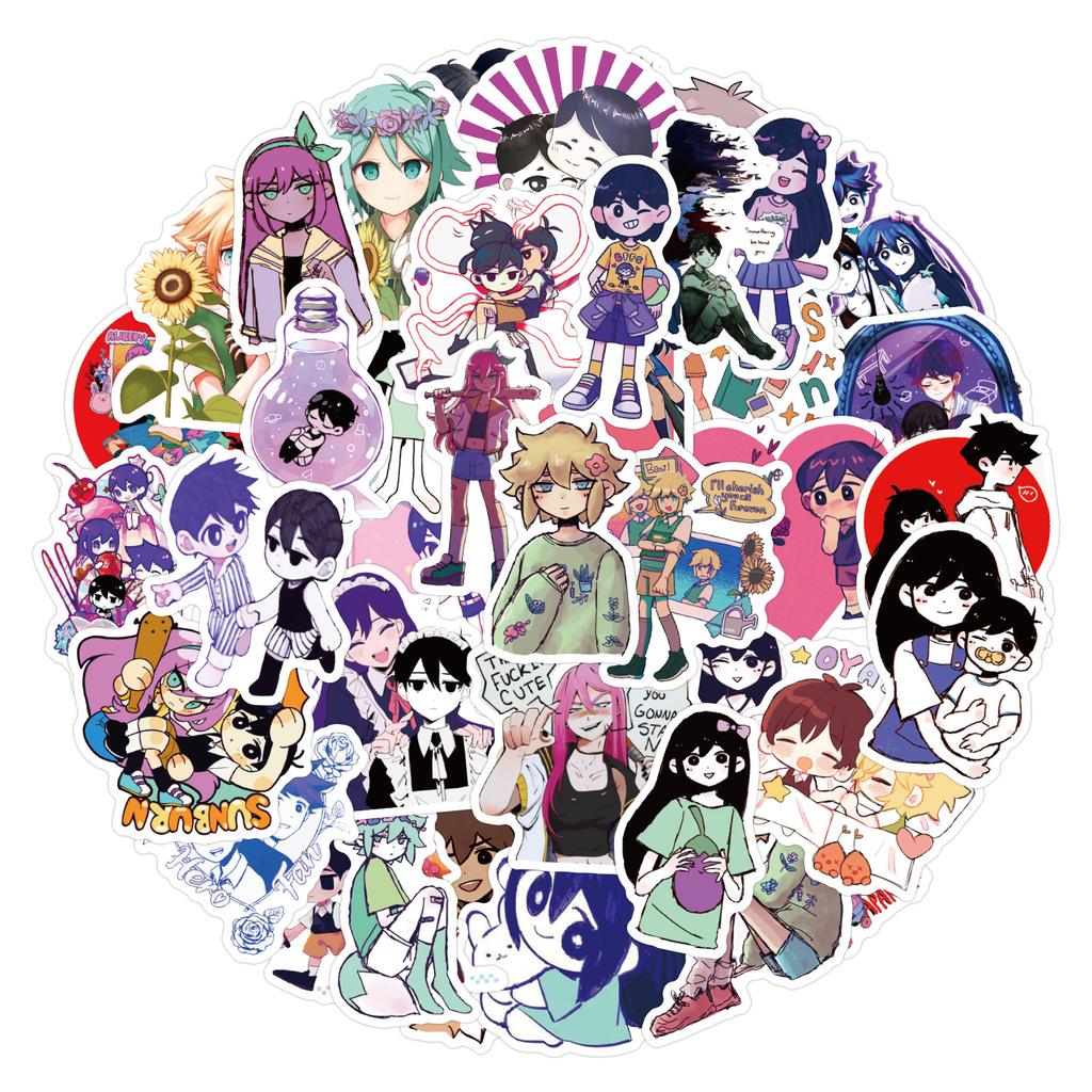60 New Omori Cartoon Anime Graffiti Stickers Decorate Guitar Notebook Suitcase DIY Stickers