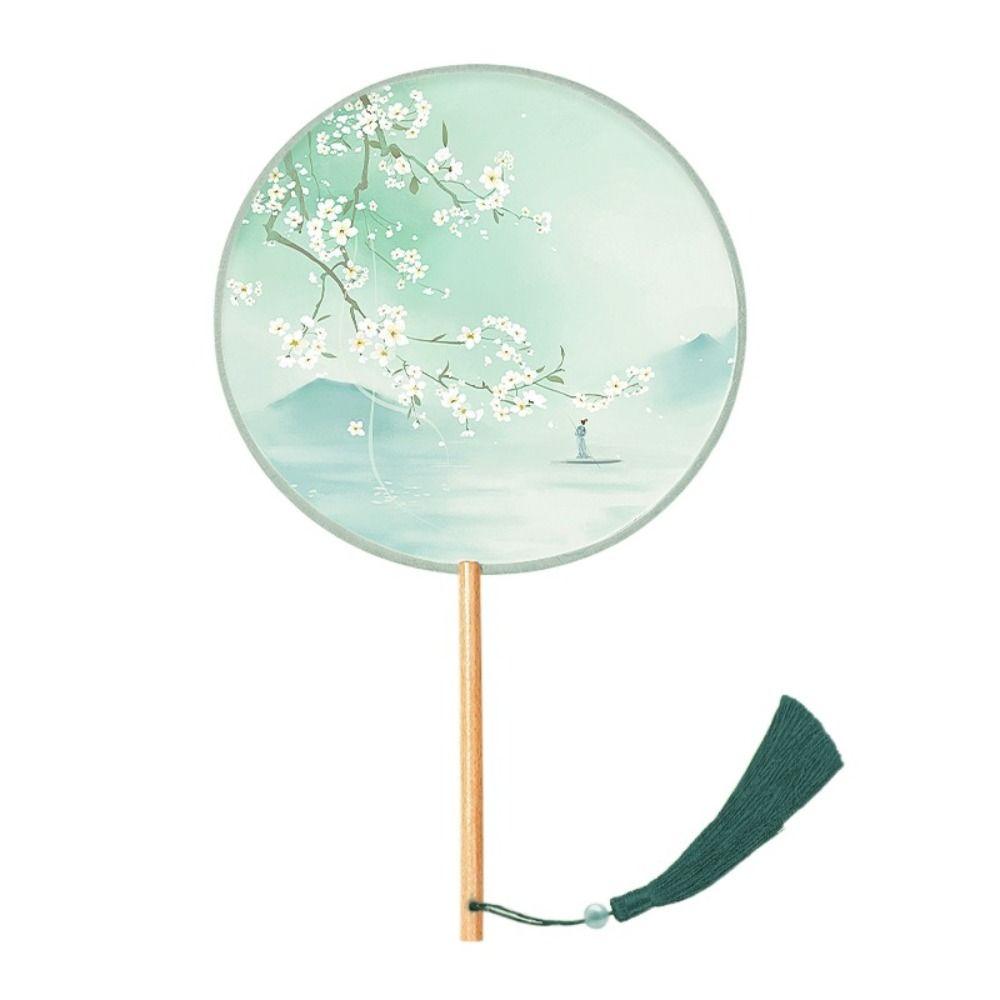 with Pendant Embroidery Fan Handheld Silk Fan Ink Painting Chinese Style Fan  Home Decor