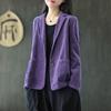 Spring Autumn Corduroy Blazer Collar Fashion Versatile Women's Short Coat Comfortable Casual Loose Female Short Jacket