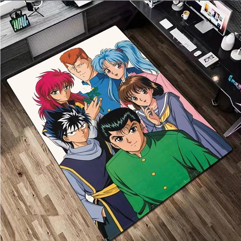 Yu Yu Hakusho  Carpet Office Decorative Carpet For Living Room Bedroom Door Mat Floor Rug Computer Chair Area Rug