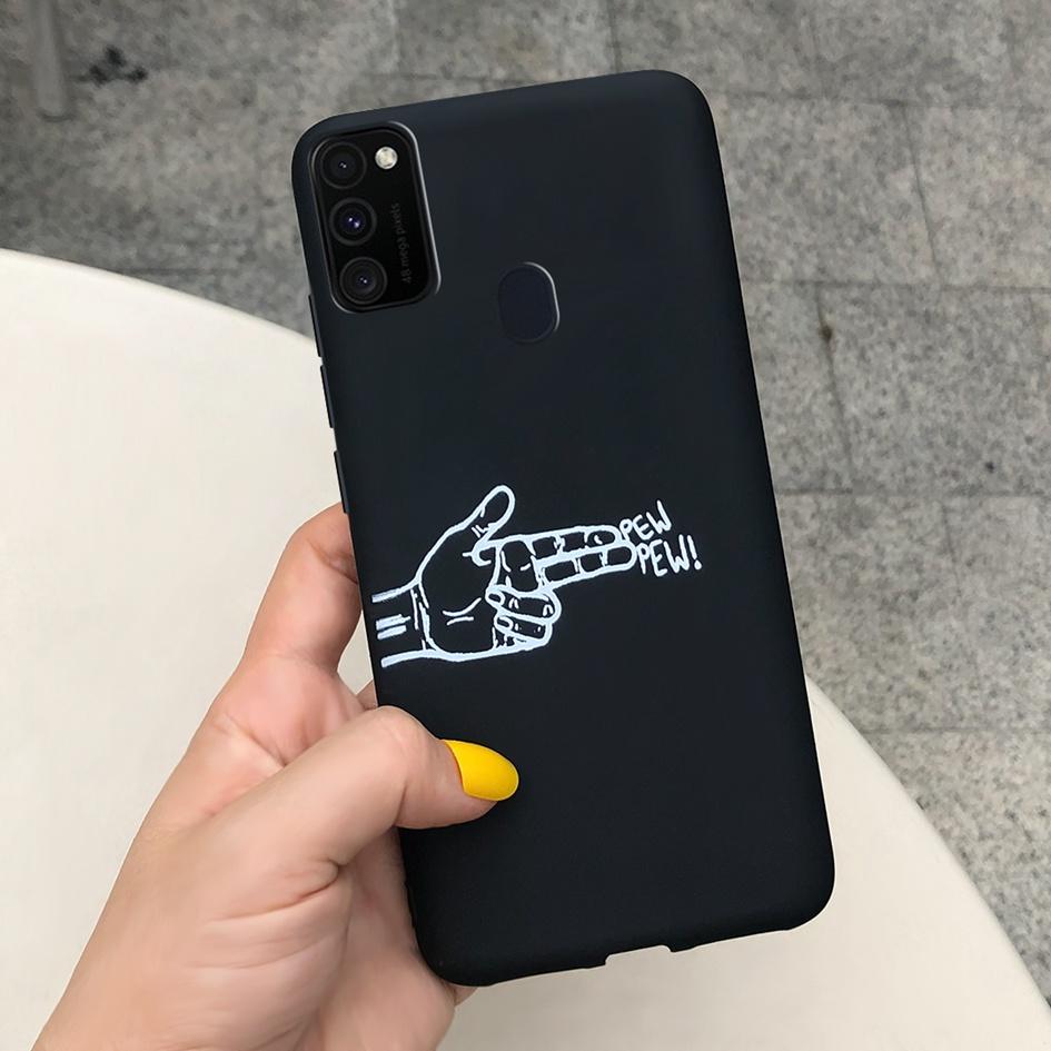 Чехол для Samsung M21 6,4 дюйма Мягкий силикон Сердечко TPU Чехол для Samsung Galaxy M21 M 21 SM-M215F M215 Задняя панель телефона Funda