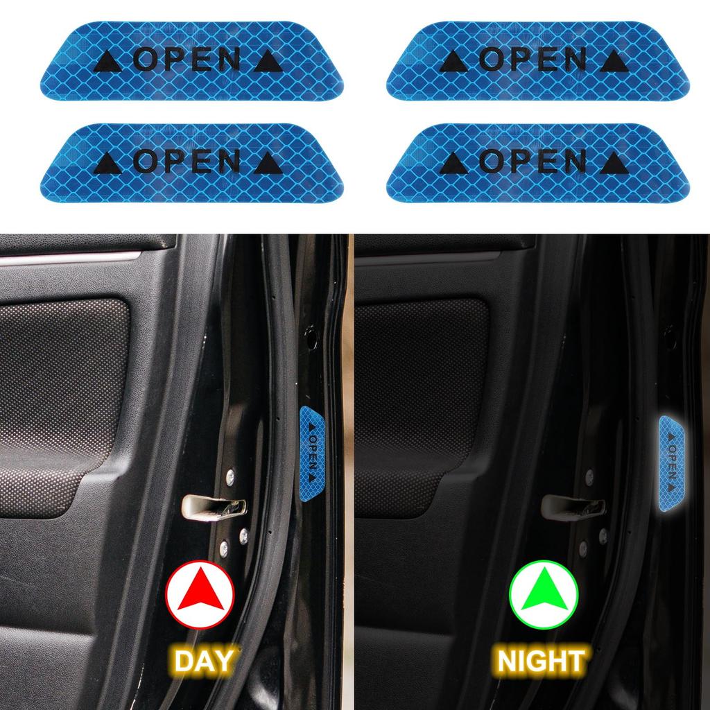 PATIKIL Car Door Open Warning Reflective Sticker Night Safety Warning Decal Night Visibility Prompt
