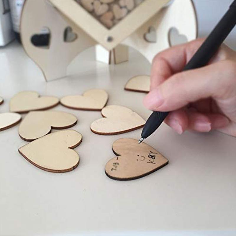 Деревянная настольная гостевая книга в форме любящего сердца для свадебной вечеринки