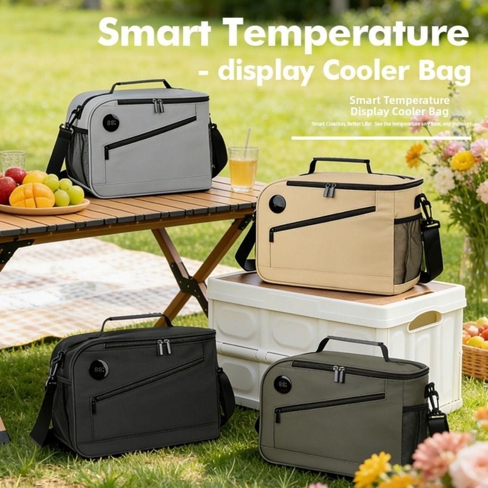 Insulated Cooler Bag with Temperature Display Insulated Lunch Bag Thermal Food Container Beach