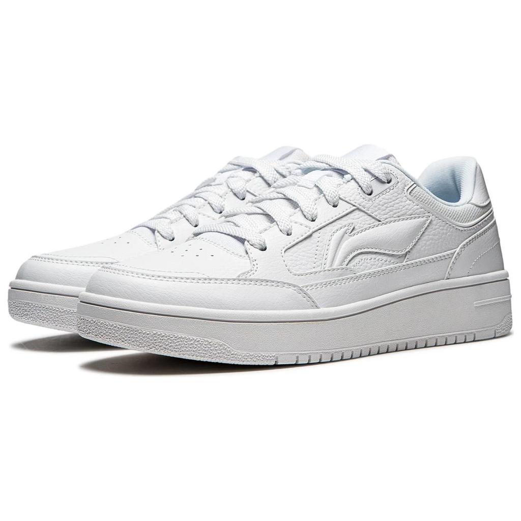 Li Ning Tian Ji Comfortable Versatile Thick Sole Height Increasing Non-Slip Wear-Resistant Skate Shoes Men Sneakers White AGCU095-5