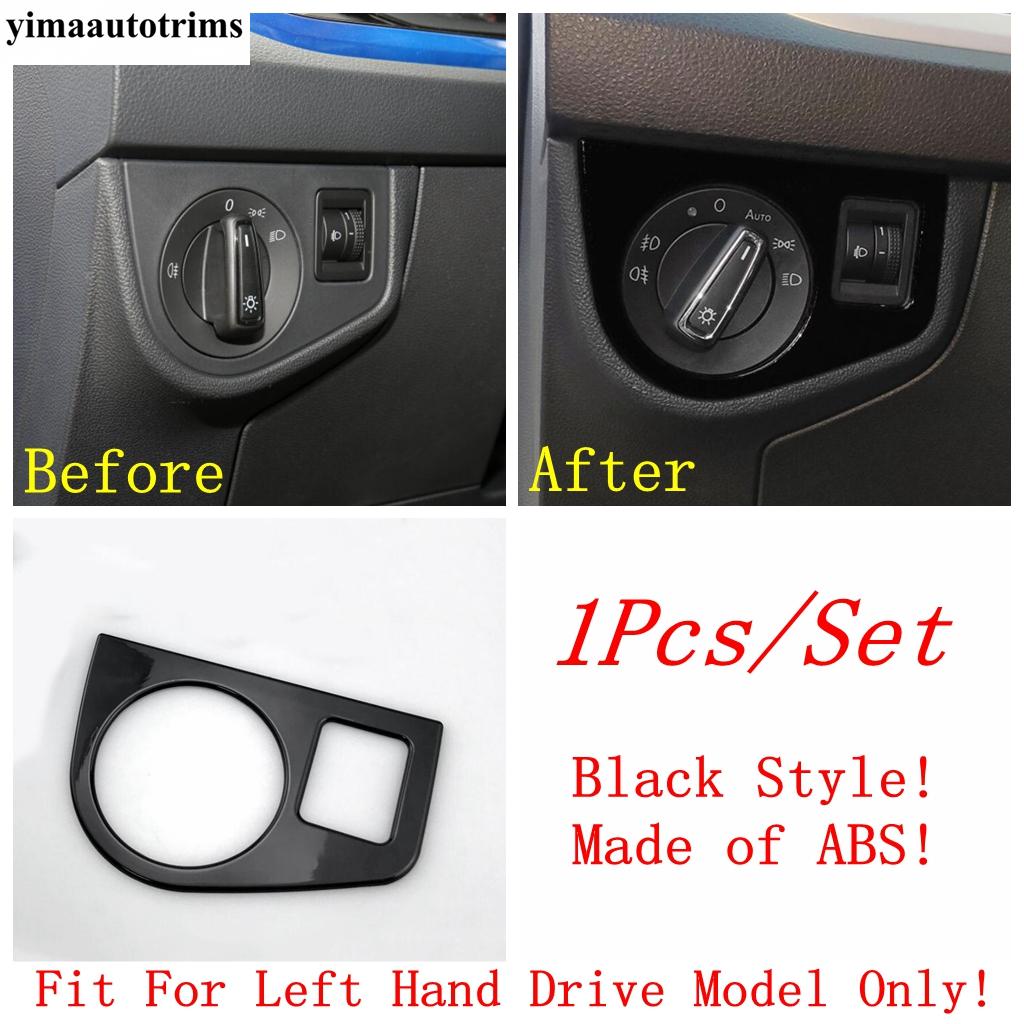 Head Light Lamp Switch Button Decor Frame Cover Trim ABS / Stainless Steel Interior Accessories For VW Volkswagen Polo -