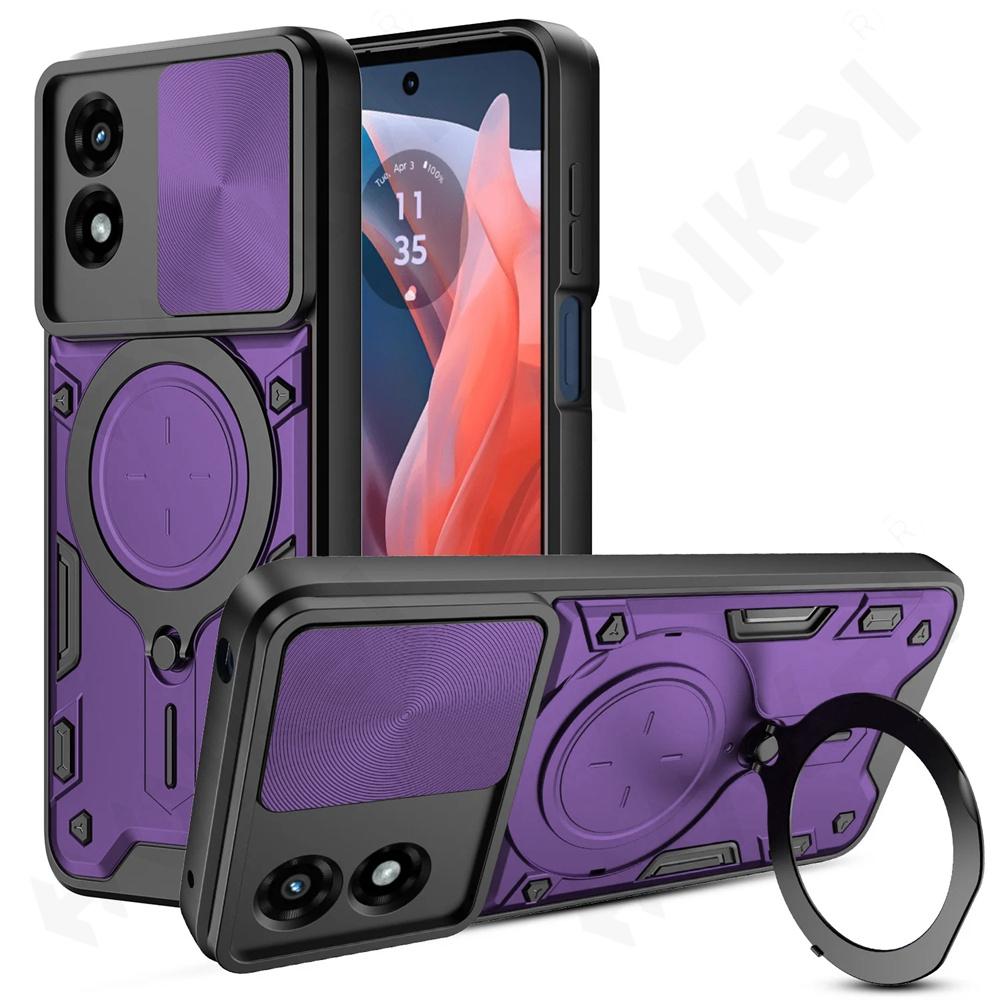 Бронированный чехол для Motorola Moto Edge 50 Pro 40 30 20 Neo Pro Lite G84 G54 G14, магнитное вращающееся защитное кольцо для камеры, крышка-подставка на 360 градусов