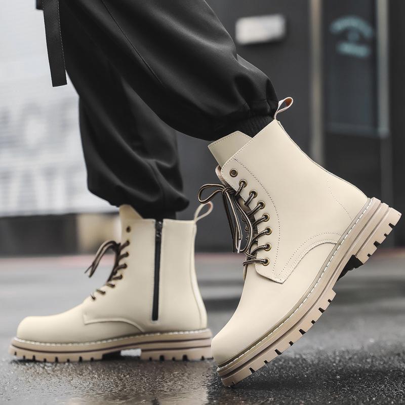 Men's shoes high-top Martin boots men's autumn retro tooling shoes British platform trendy big yellow boots 3309-J