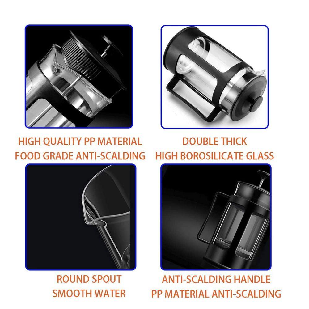 Appliances 600ml 800ml Glass Body Stainless Steel Filter Coffee&Tea Maker 300ml French Presses