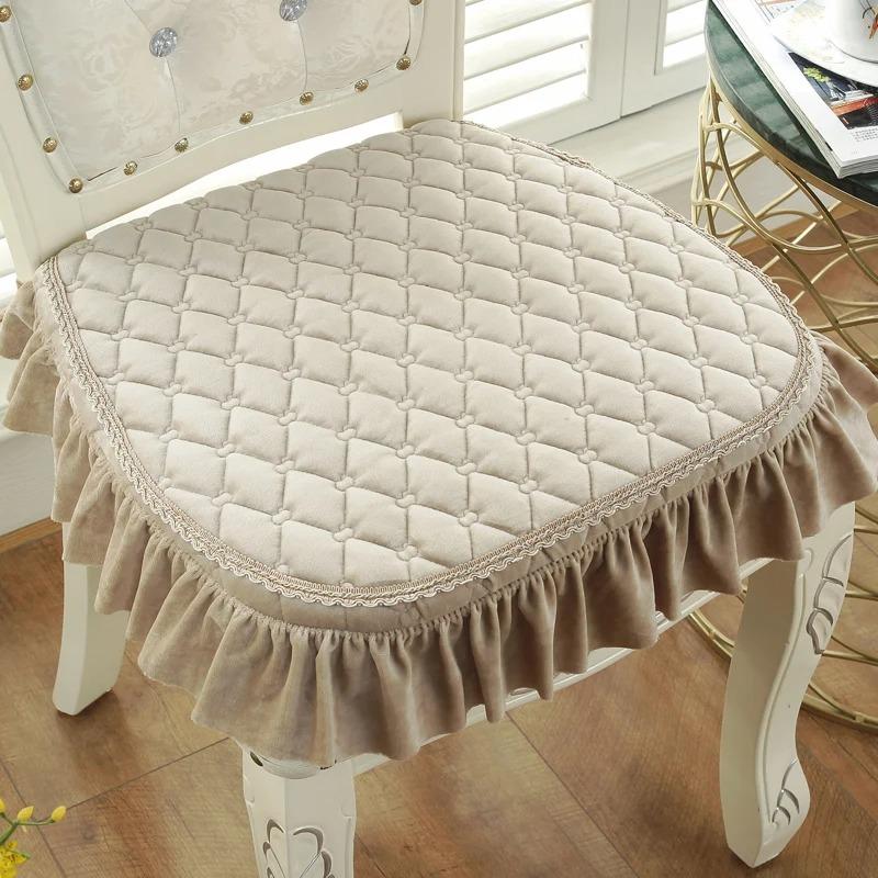 Кружевная подушка для обеденного стула 43*45 см, подушки для сидения, офисный коврик, табурет, подушка для сиденья, теплая плюс толстая подушка