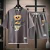 2025 Летний мужской спортивный комплект модной одежды Harajuku Sportswear мужской повседневный комплект из 2 предметов: футболка с короткими рукавами + шорты