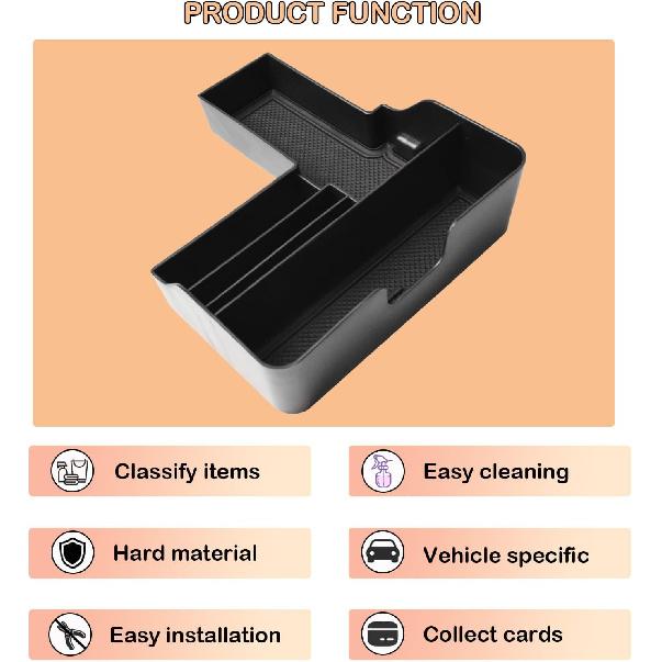 TACOBRO Center Console Tray Compatible With Ford Explorer 2024 Accessories,Compartment Ert Organizer Secondary Storage Box ABS Material (Not Fit