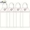 Resealable Waterproof Clear Ship Ticket Card Sleeve Keyring with Steel Wire Cable Loop Travel Luggage Cruise Tags Holder Pouch