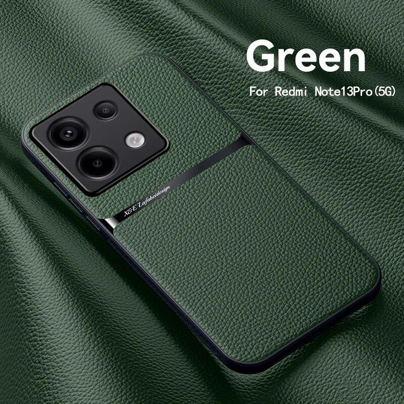 Для Redmi Note 13 Pro 4G чехол с магнитным держателем противоударный чехол для телефона для Xiaomi Redmi Note13 Pro Note 13Pro 4G кожаная задняя крышка