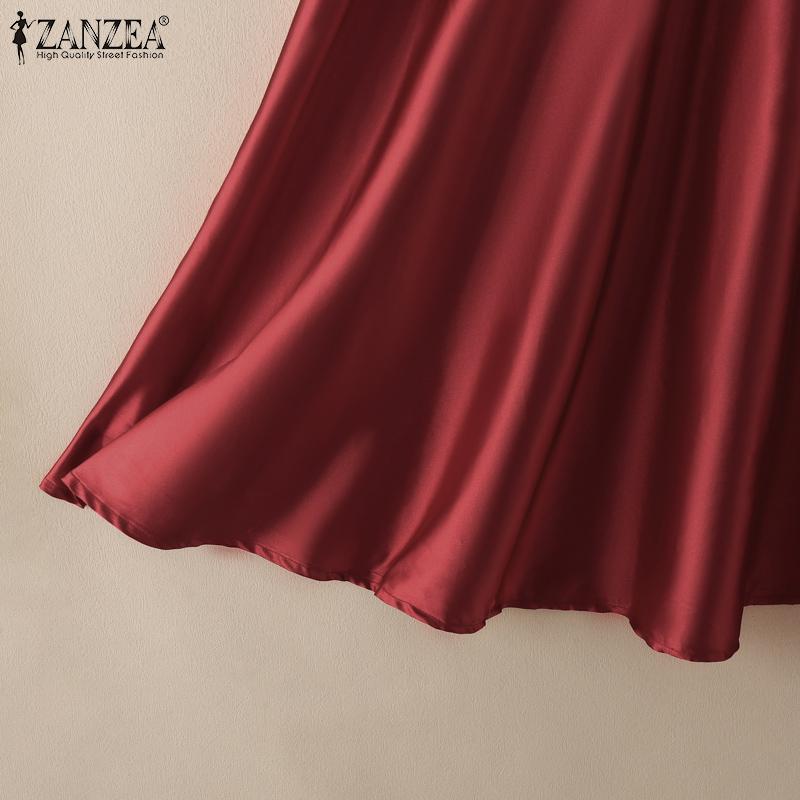 ZANZEA Женские повседневные эластичные юбки свободного покроя с высокой талией