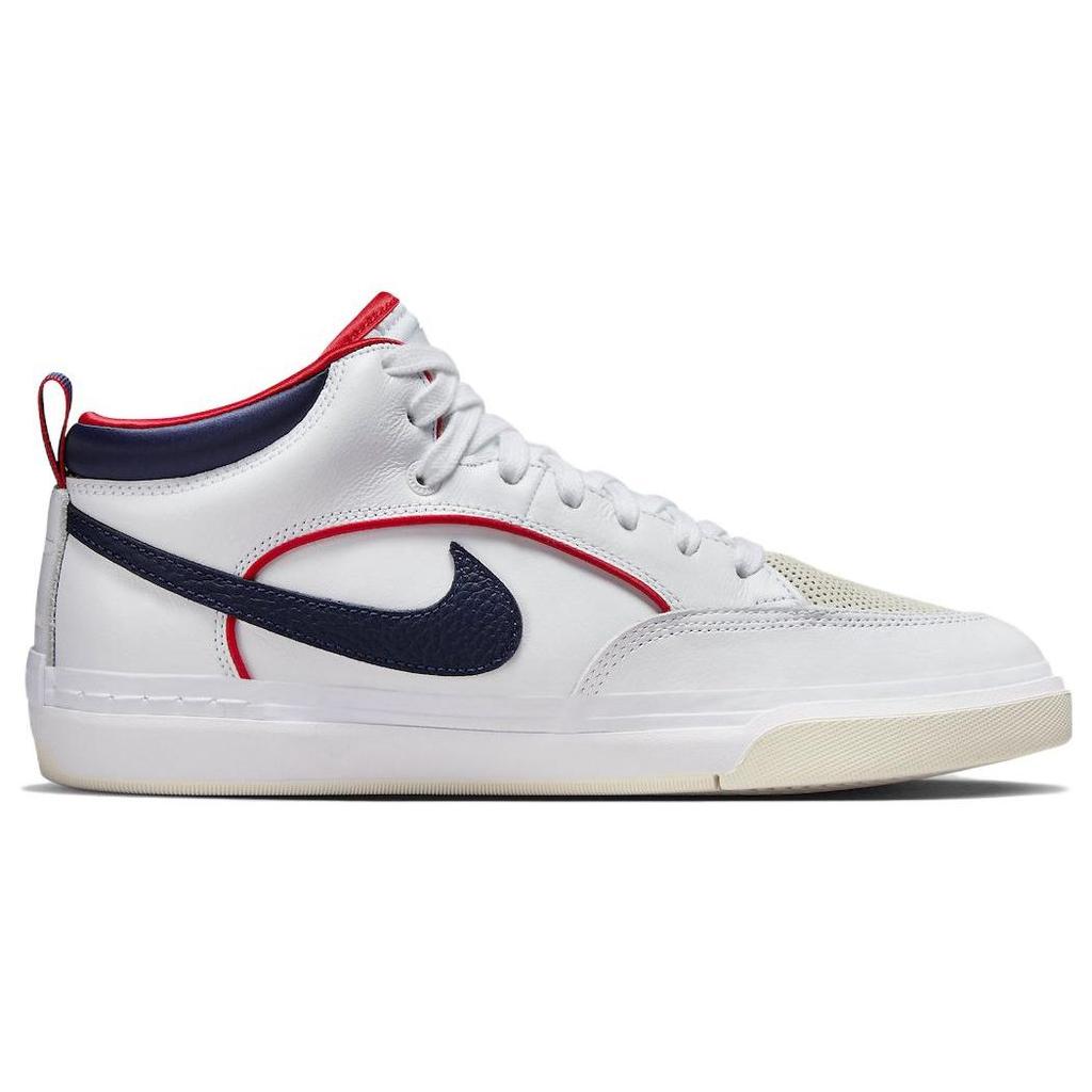 Nike React Leo SB White Midnight Navy Кроссовки унисекс Университет-красный FD0268-100