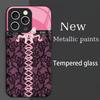 rendy Pink Corset Lace phone case mobile phones for iphone 17 pro max cover Glass for iPhone 17 16 15 14 13 12 11pm Pro Plus