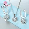 Fashion Silver Color Jewelry Sets With Rhinestone Crystal Earrings And Pendant Chain Necklace Set Fine Jewelry