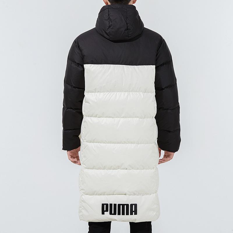 Puma Длинный пуховик с логотипом и капюшоном Мужская верхняя одежда Молочно-белый 846321-73