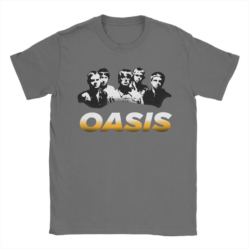 Смешная винтажная футболка с принтом группы O-Oasis для мужчин, 100% хлопок, короткий рукав, круглый вырез, летняя одежда