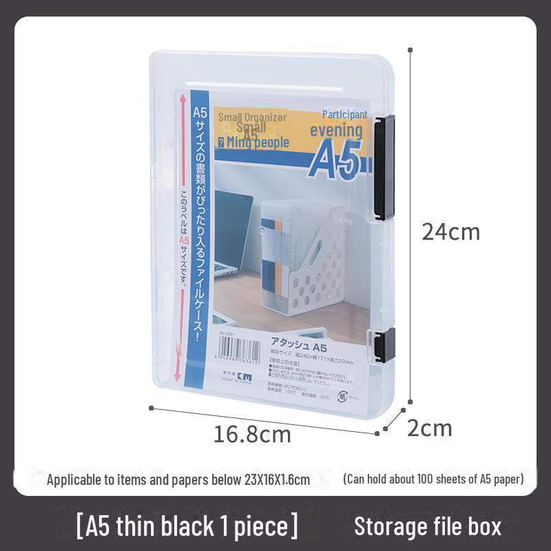 A4 Transparent Plastic Document Storage Box - Moisture-Proof Archive Organizer for Office & Home