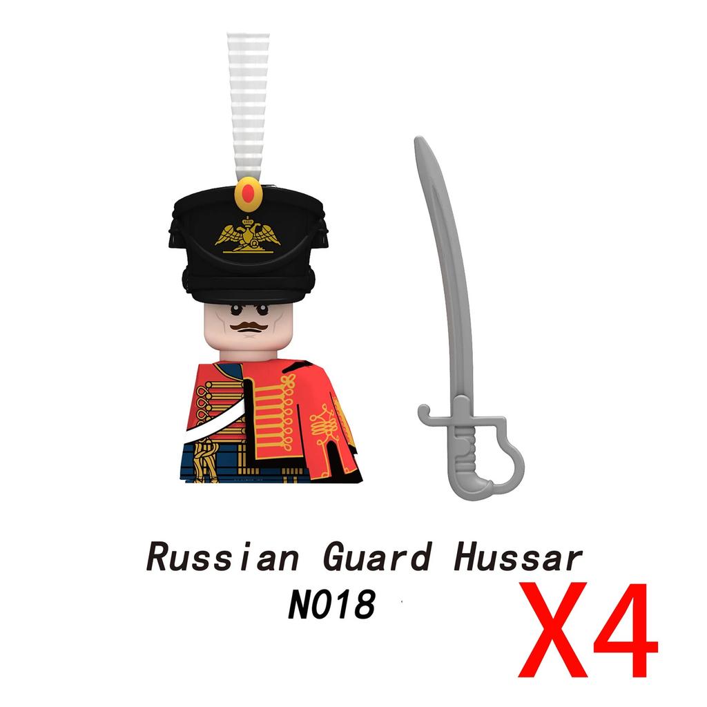 Napoleonic Wars Military Soldiers Building Blocks Medieval Army Figures Russian Ukraine Knights Infantry Weapon Bricks Kids Toys