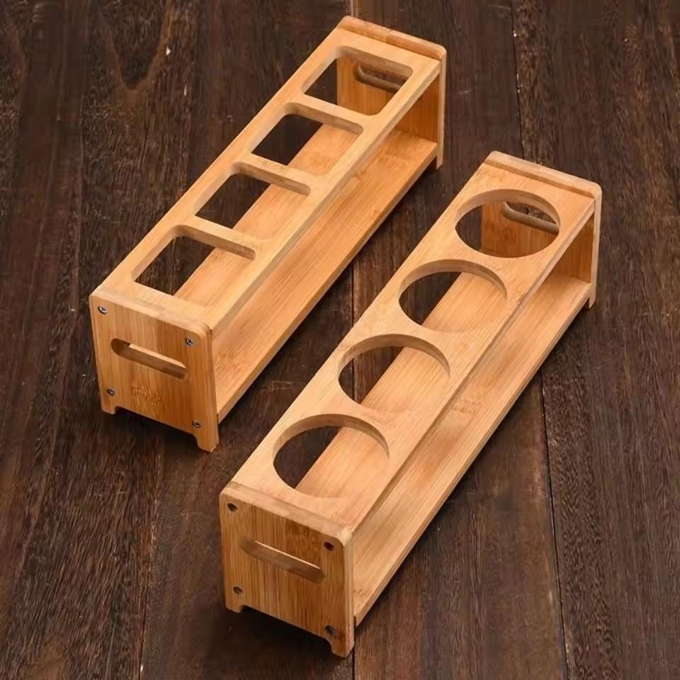 Wooden Spice Jar Rack Kitchen Seasoning Can Storage Rack Oil Bottle Condiment Shelf Spice Jar Stand Kitchen Organizer Holders