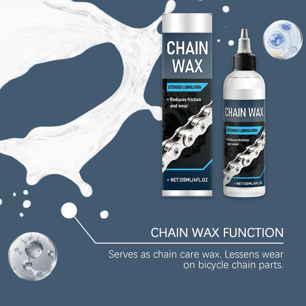 120ml Bike Chain Lube Dry Lubricating Wax for Long-Lasting Performance on Mountain & Road Bicycles, Outdoor Urban Riding