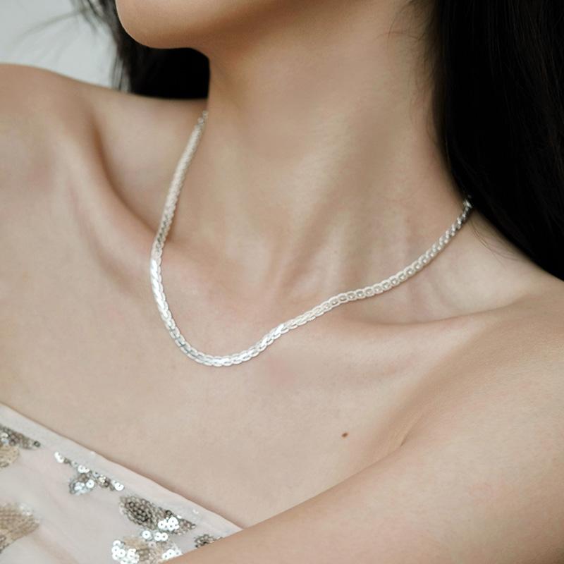 New S925 Sterling Silver Luxury Chain For Men Womens Fashion Minimalist Choker Necklaces Charm Shinning Classical Party Gift
