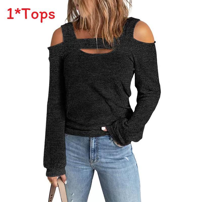 Euro Style Long Sleeve T Shirt For Women With French Cashmere And Padded Patchwork For Casual Streetwear