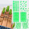 1 Sheet Fluorescence Green Nail Stickers Decals Nail Art Decoration Snake Zebra Leopard Wild Skin Design