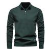 New Solid Color Cotton Sweater Foreign Trade Men'S Stand-Up Collar Half Zipper Slim-Fit Men'S Knitted Sweater Top