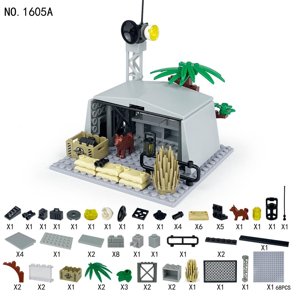 1605A-1605F Military Operation Command Center Defense Bunker Building Block Model Toy