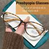 Fashionable Women'S Cat Eye Frosted Round Presbyopia Glasses Anti-Blue Light Glasses Optical Prescription Eyeglasses 0 To +4.0