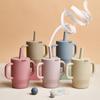 Heat-resistant Baby Straw Cup Food Grade Silicone Baby Training Cup Feeding Cup  Milk