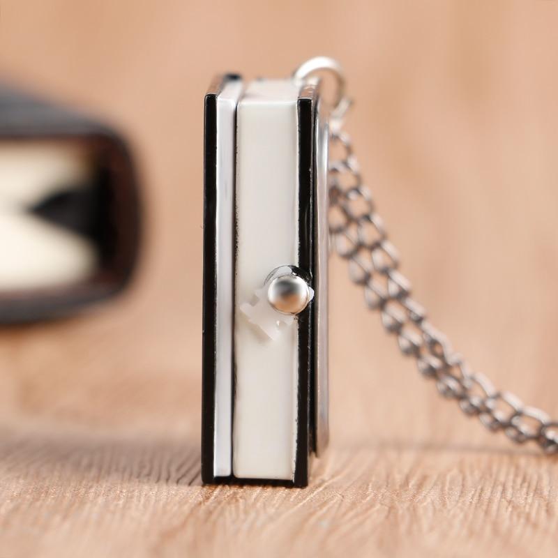 Anime Death Note Shape Black Suqare Quartz Pocket Watch