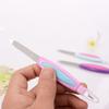 Nail File Double Head Multifunctional 2 In 1 Stainless Steel Salon Buffer Dead Skin Push Polisher Manicure Tool