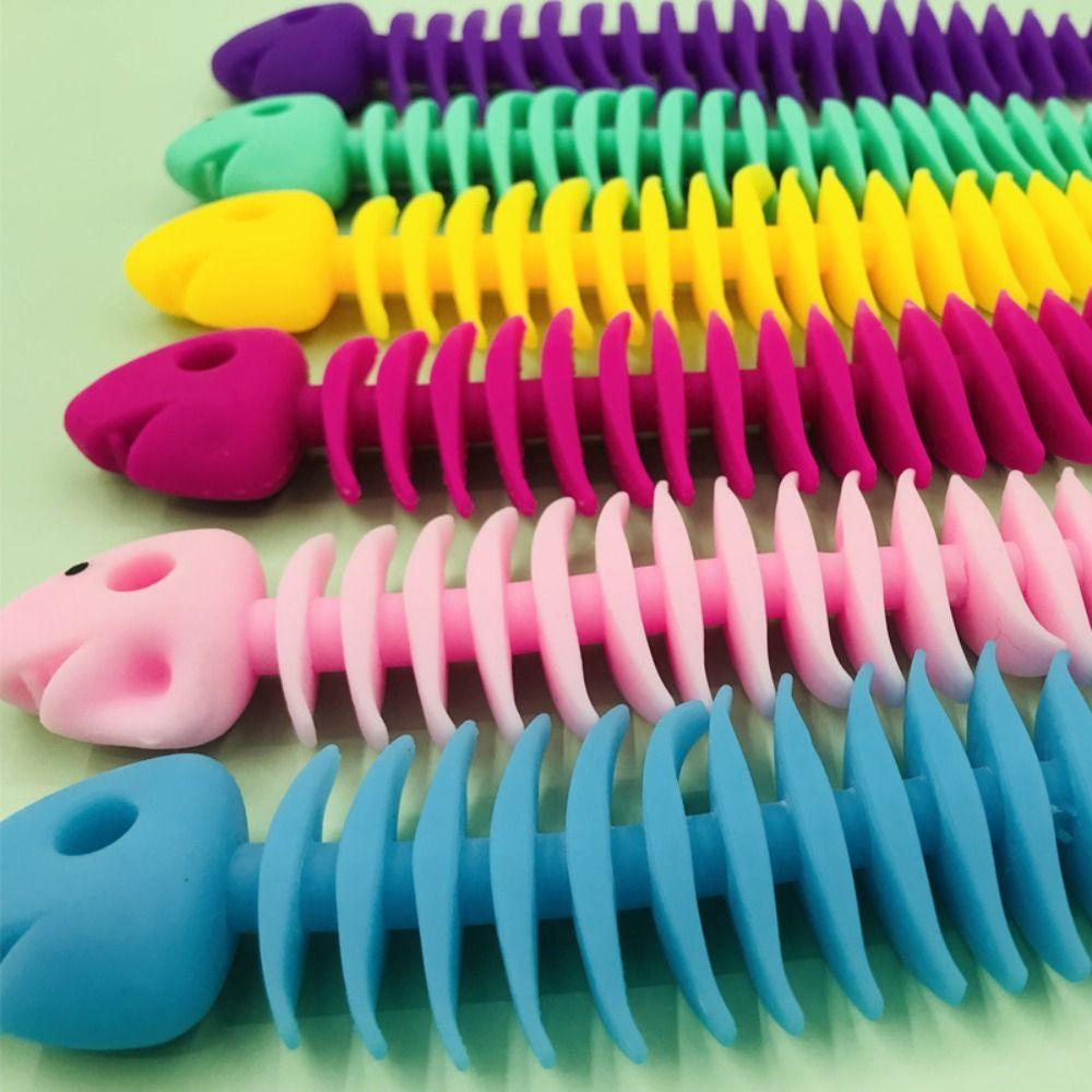 Silicone Silicone Fish Bone Stretch Fish Bone Squeeze Ghost Fish Bone Fidget Toys  Office Workers