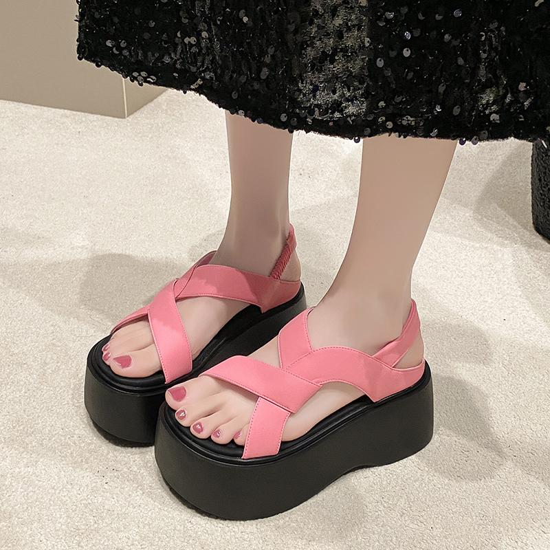 Fashion Fashion Summer Women Slippers Beach Flip-Flops Ladies Party Shoes Wedge Heels Outside Sandals Woman High Platform Slippers 8CM