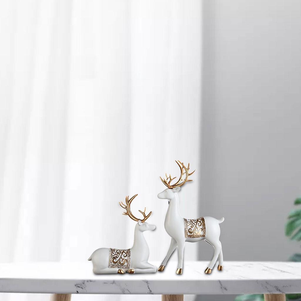 2 оленя Статуэтки Скульптуры Поделки Фигурки из смолы Декор Любовные фигурки Украшения для офиса Дома
