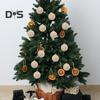 12Pcs Christmas Balls Decorations Xmas Tree Flocked Ball Ornaments Plastic Hanging Ball Decor for Home Bar Restaurant