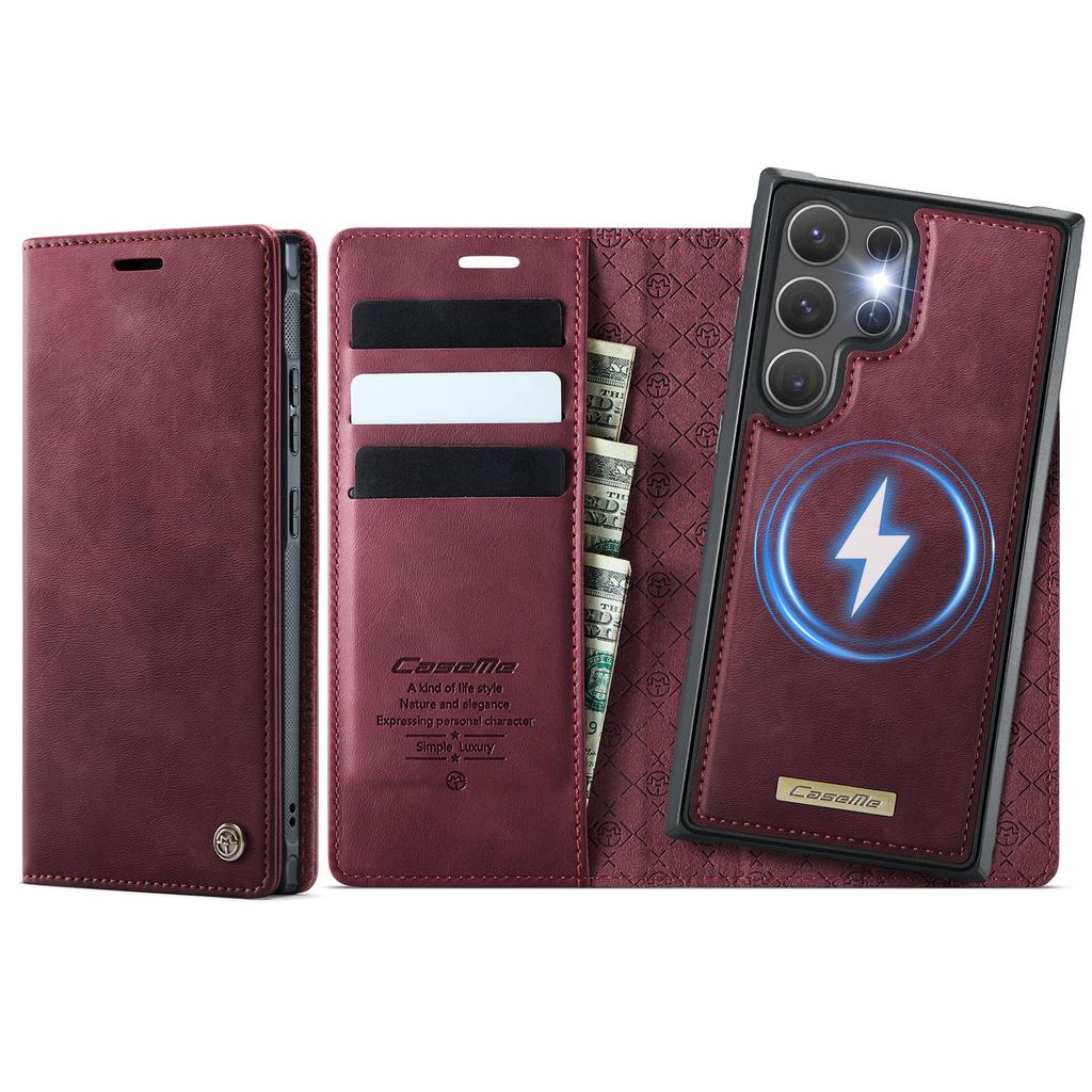 For Samsung Galaxy S26 Ultra Magnetic Case CASEME C49 RFID Blocking Detachable Wallet Leather Phone Cover