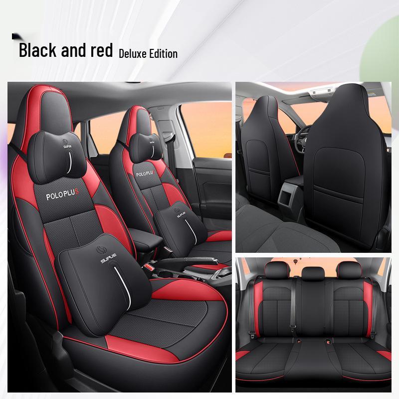 DJGY Подушка на сиденье из спортивной кожи для Volkswagen POLO PLUS - Всесезонный чехол для специальных автомобильных сидений