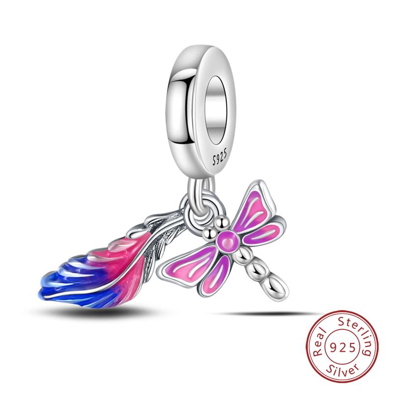100% 925 Silver Exquisite Cubic Zircon Butterfly Bee Ladybug Charms Bead Fit Qikaola Original Bracelet Fine DIY Jewelry