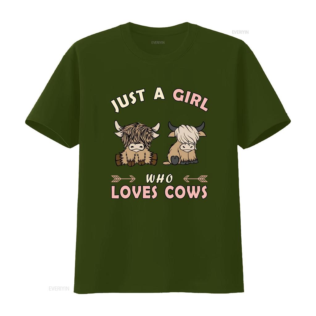 Just Girl Who Loves Cows Fashion T Shirt Women Soft Stretchy Summer Top Unique Print Design Cute Trendy Daily Wear Cow Lover
