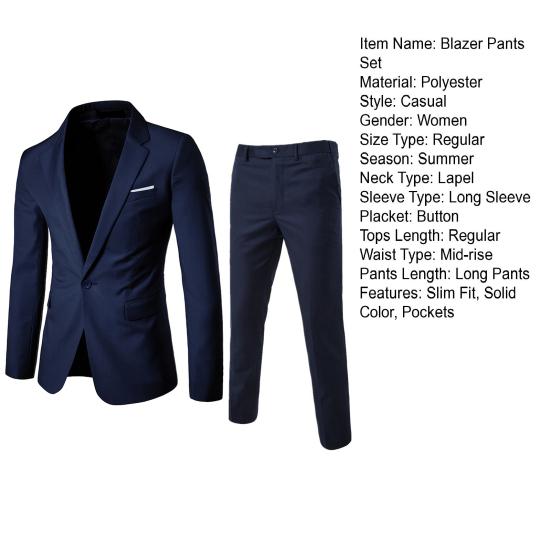 2 шт./компл., мужской деловой пиджак, костюм со штанами, комплект с лацканами, длинными рукавами, карманами на одной пуговице, костюм, пальто, облегающие длинные брюки, рабочая одежда