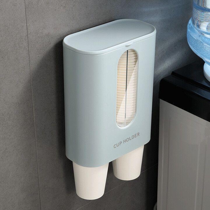 Водонепроницаемый держатель для бумажных стаканов с двойной трубкой большой емкости - одноразовый и пылезащитный для домашнего использования или общественного питания