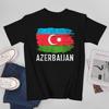 Больше Дизайна Флаг Азербайджана Азербайджанская Унисекс Футболка Футболки Футболка С Круглым Вырезом Футболки Унисекс Одежда для Мальчиков 100% Хлопок