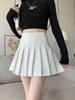 High-Waist Summer Pleated Mini Skirt - Slim Fit, Anti-Exposure, College Style, Small Size