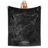 Nürburgring Track Map Keep warm DesignFlannel blanket for bedroom, living room, sofa, and nap